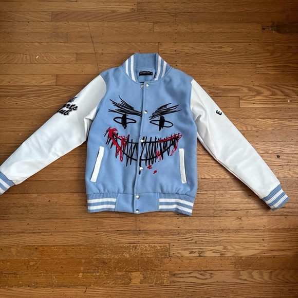Evil Hearts Varsity Club Other - Graphic Blue and White Varsity Evil Hearts Club jacket